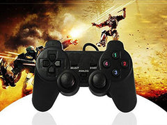 SQDeal 2 Pack USB Joystick Gamepad Gaming Pad Wired Controller with Double Vibration Feedback Motors for PC Computer Laptop Window (Black)