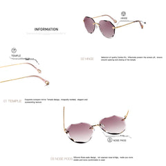 AEVOGUE Sunglasses For Women Oversized Rimless Diamond Cutting Lens Sun Glasses AE0534