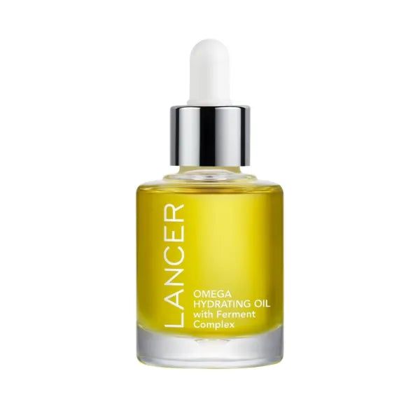 Lancer Skincare Omega Hydrating Oil with Ferment Complex, Daily Facial-Oil Moisturizer Serum with Turmeric, 1 Fl Oz
