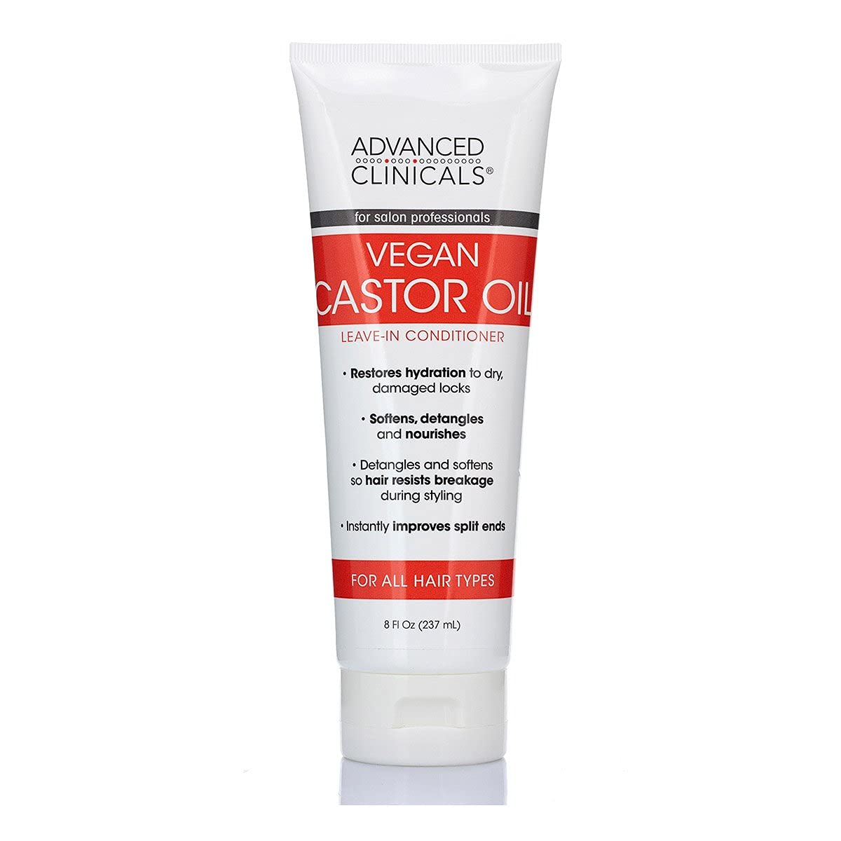 Advanced Clinicals, Botanical Castor Oil, Leave-In Conditioner, For All Hair Types, 237 ml