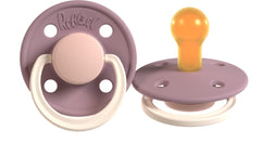Rebael Duo Baby Pacifier 6-18 Months - Comforting Natural Rubber Round Pacifier, Safe and Easy to Sterilise Baby Soothers - 1 Pack Newborn Essentials | Sangria