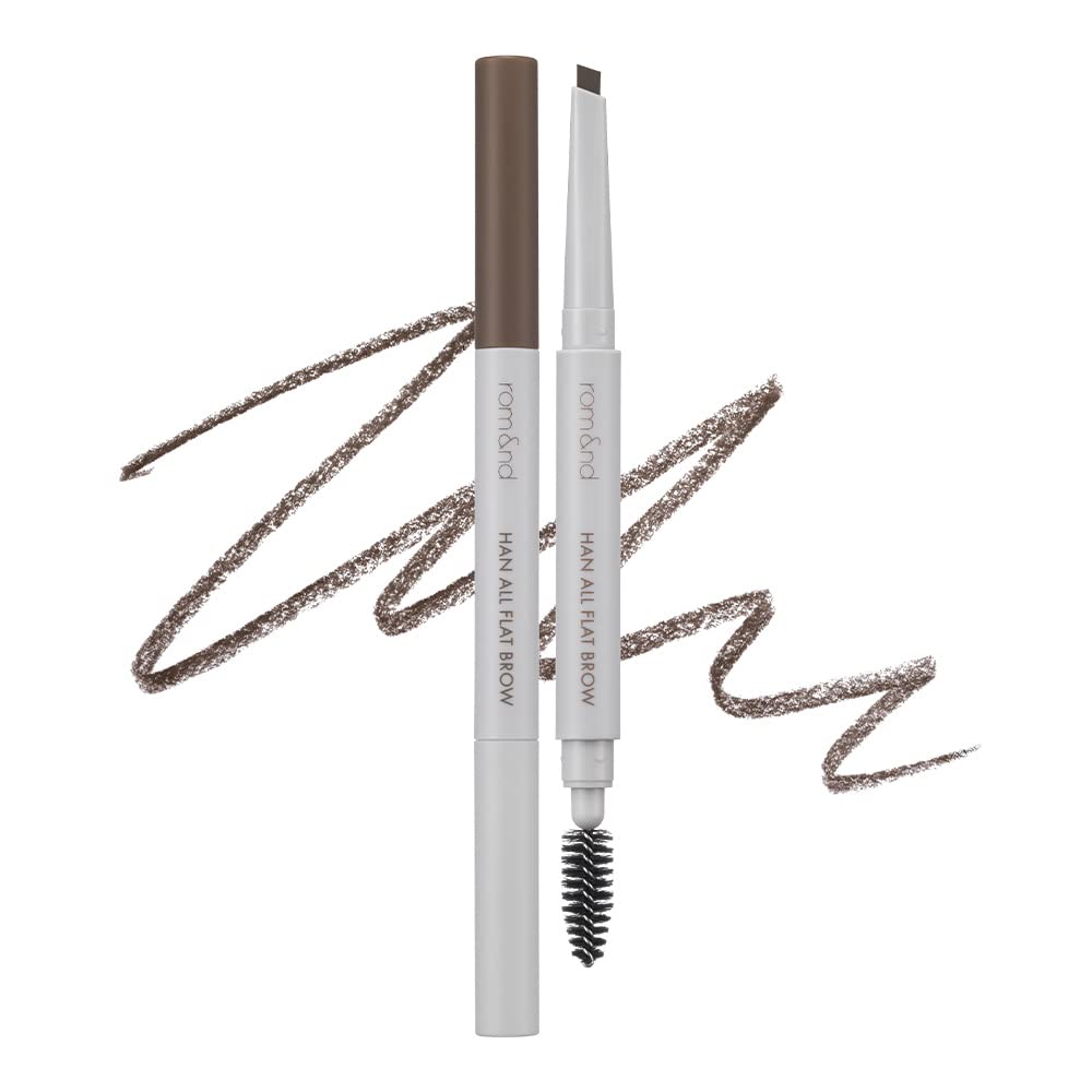 rom&nd HAN ALL FLAT BROW c2 grace taupe, Dual-Sided, Fine Tip, Shapes & Defines & Fills Brows, for All Brows from Dark Brown to Blonde, Natural Makeup, Angled Tip Applicator, K-Cosmetics