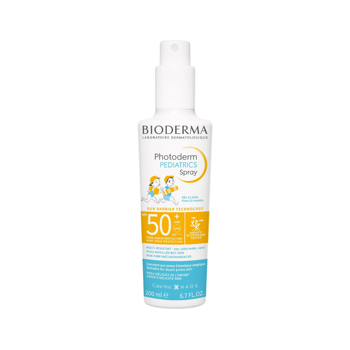 Bioderma Photoderm Pediatrics Spray SPF50+ Multi-Resistant, Non-Greasy Sunscreen for Childrens - 200ml