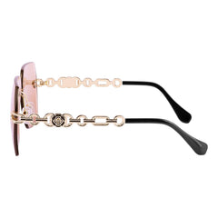 Rimless Sunglasses for Women Metal Square Frame Classic Diamond Grandient lens Eyewear UV Protection Fashion Shades for Women B2567
