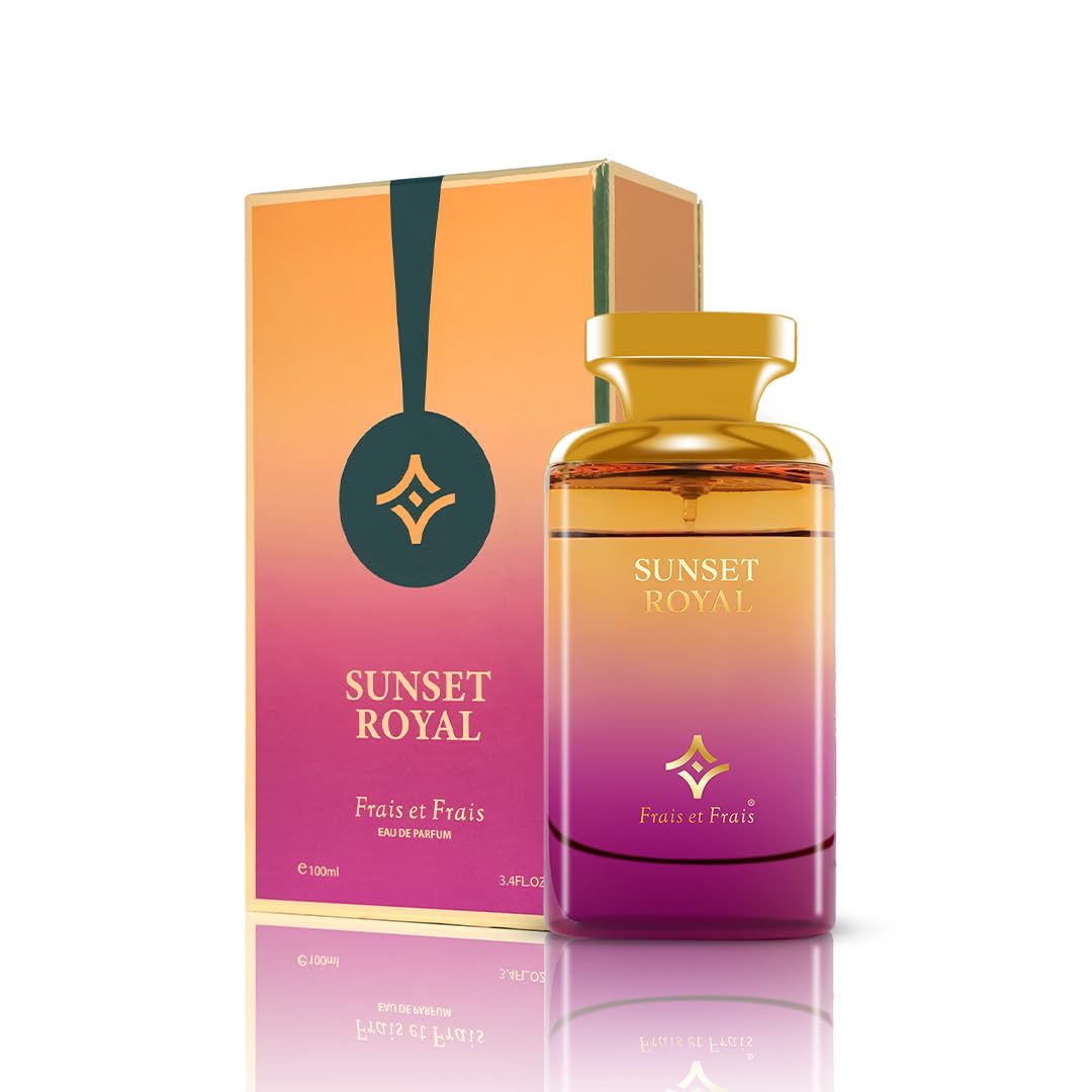Frais Et Frais Sunset Royal Perfume 100ML - Eau de Parfum - Unisex Floral Powdery Fragrance with Bergamot, Orris Root & Tonka Bean