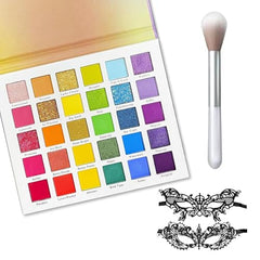 NALACAL 30 Color Eyeshadow Palette with Lace Mask and Brush Set, Makeup Palettes Rainbow Color Bright Vibrant Colors Shades Cosmetics