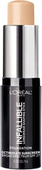 L'Oreal Paris Makeup Infallible Longwear Foundation Shaping Stick, Up to 24hr Wear, Medium to Full Coverage Cream Foundation Stick, 402 Nude Beige, 0.3 oz.