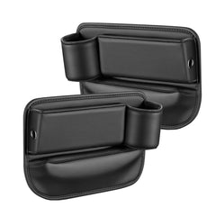 Azonee Car Seat Gap Filler Organizer, 2 Pack Universal Gap Storage Box for Car, Auto Console Side Storage Box with Cup Holders, Car Organizer Front Seat for Phones,Glasses,Wallet, Cards and Keys
