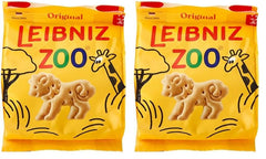 Bahlsen Leibniz Zoo Original Butter Biscuits - Animal Shaped Crisp Butter Cookies - 100G (Pack of 2)