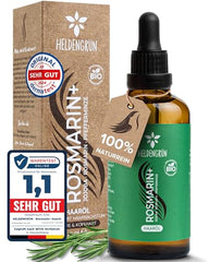 Heldengrün® Organic Rosemary Hair Oil [High Dose] Stimulates Hair Growth - Hair Oil for Hair Loss with Real Organic Jojoba and Rosemary Oil, Rosemary Oil Hair
