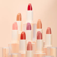Makeup Revolution Beauty, Lip Allure Soft Satin Lipstick, Highly Pigmented & Smudge Proof, Long Lasting Creamy Satin Finish, Contains Vitamin E, Divine Brown, 0.11 Oz