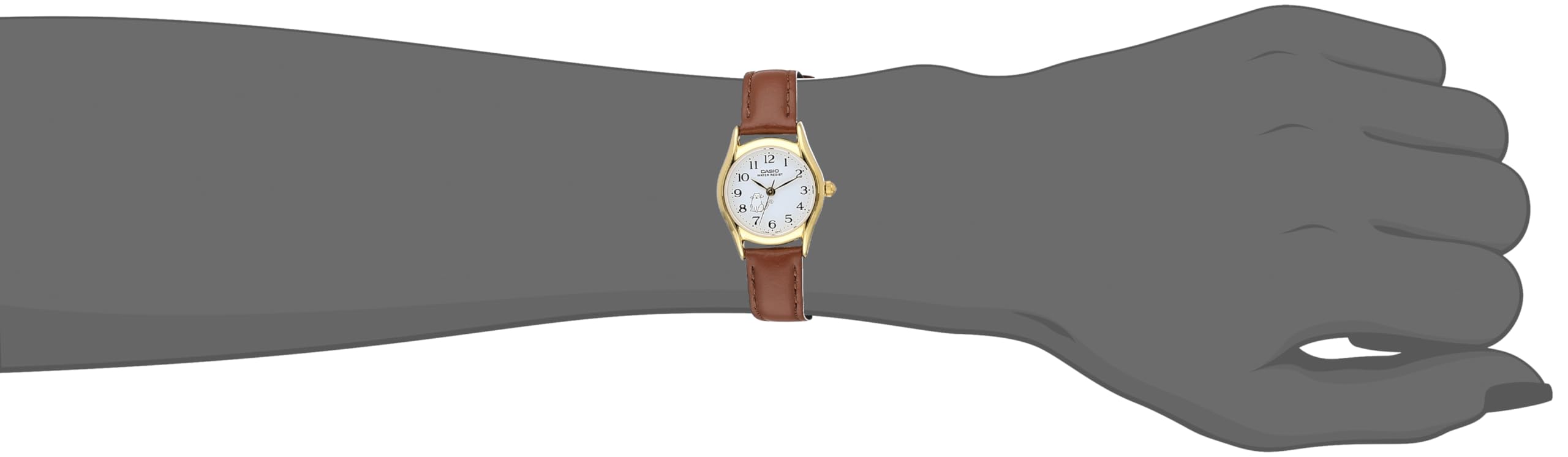 Casio Womens Quartz Watch, Analog Display and Leather Strap