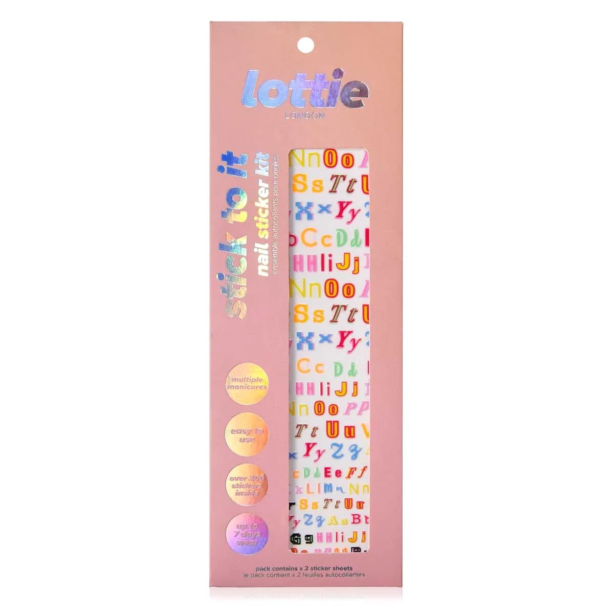 lottie LONDON Stick to It Nail Stickers - Alphabet - 200 Nail Sticker Designs