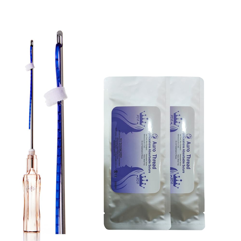 NW Pdo Thread Face Lift,Cog Thread For Nose Lift,Bidirectional Cog Thread L-Blunt Tip(20 pieces) (Nose thread cog 2-1 19G 38mm)