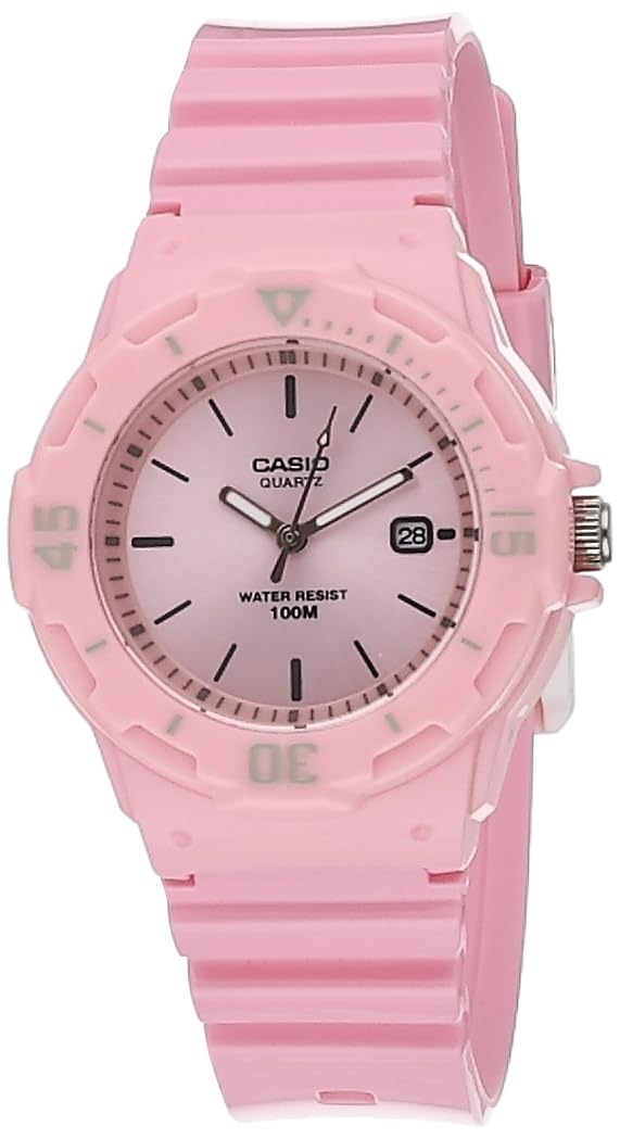 Casio Womens Quartz Watch, Analog Display and Resin Strap Pink