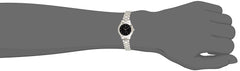 Casio Womens Quartz Watch, Analog Display and Leather Strap Silver/Black