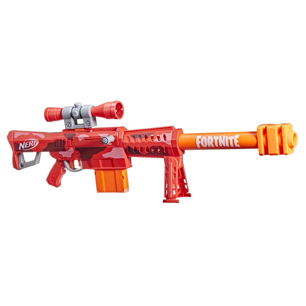 Nerf Fortnite Heavy SR Blaster, Longest Nerf Fortnite Blaster Ever, Removable Scope, 6 Official Nerf Mega Darts, Kids toy, Teens and Adults, Outdoor toy for kids Ages 8+