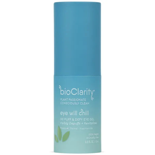 BioClarity Eye Will Chill De-Puff & Defy Eye Gel | 100% Vegan, Cruelty-Free | Contains Niacinamide, Vitamins, B3, C, K | Help Fight Fine Lines and Wrinkles. Reduce Puffiness - .5 fl oz