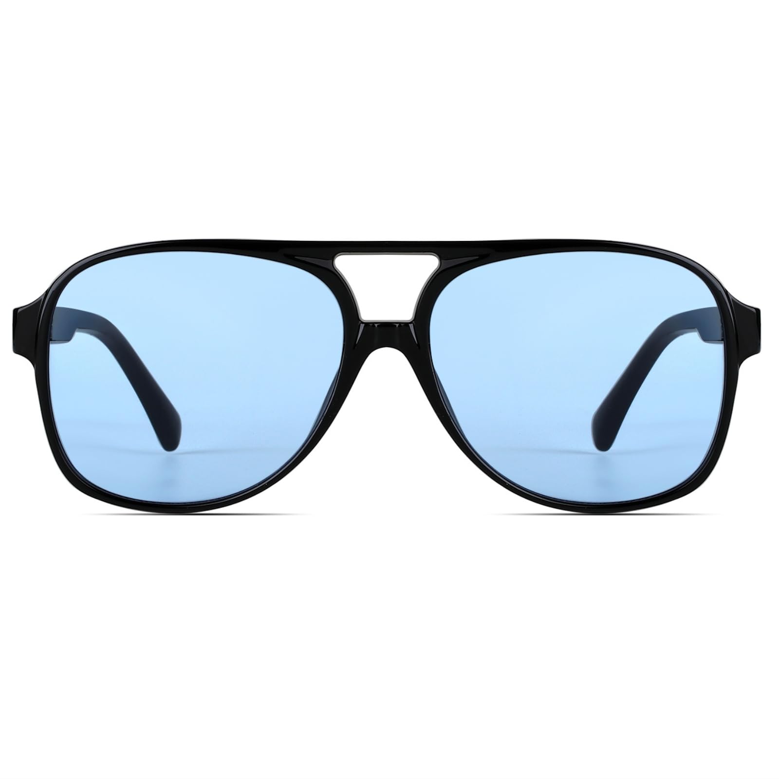 Freckles Mark Vintage Retro 70s Sunglasses for Women Men Classic Large Squared Aviator Frame UV400 Trendy Orange Glasses
