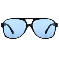 Freckles Mark Vintage Retro 70s Sunglasses for Women Men Classic Large Squared Aviator Frame UV400 Trendy Orange Glasses