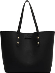 Women Tote Bags Soft Faux Leather Tote Purses and Handbags Ladies Tote Shoulder Bag, Big Capacity Handbag Lightweight - Black