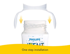 NALACAL 4 Pack Baby Bottle Handles for Philips Avent Anti-Colic and Air Free Vent Baby Bottles, Compatible Avent Bottle Holder for Baby, White