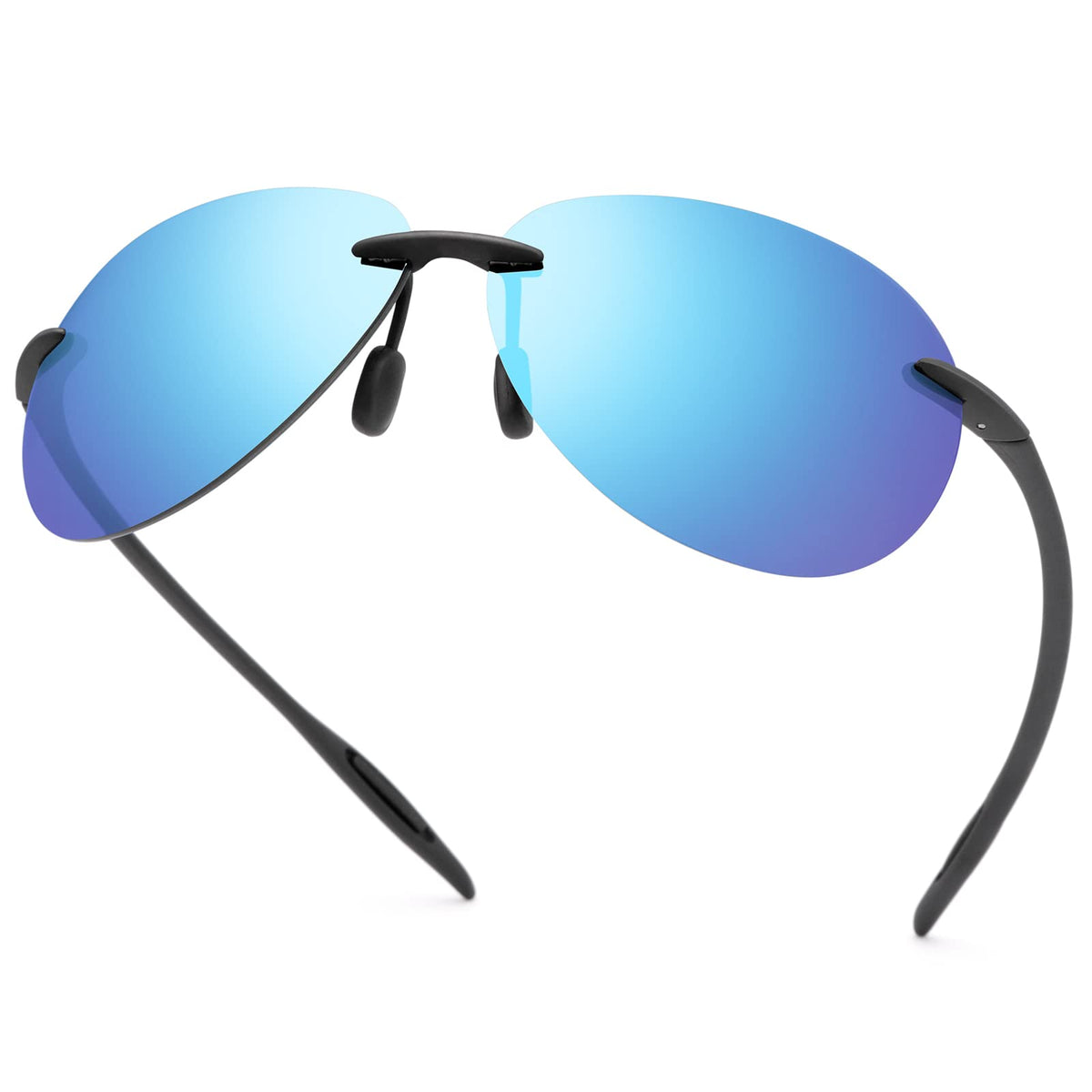 Polarized Sunglasses for Men Women Rimless Frame Driving Glasses UV400 Protection Mirror Lens Shades Sport Eyewear Eyeglasses