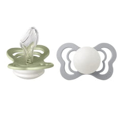 Bibs Pacifier Couture (Silicone) Sz 2 - Toddler (+6M) 2pc - Sage Night/Cloud Night
