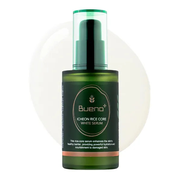 Bueno+ Icheon Rice Core Serum 1.59 fl.oz (50ml) | Facial Serum with Icheon Rice Amino Acids for Soothing & Hydration | 100% Vegan Formula, Korean Skin Care