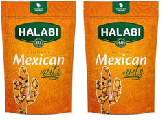 Halabi Mexican Mix Healthy Baked Snacks - Mixed Nuts Peanuts, Almonds, Cashews, Pistachios, Hazelnuts, Macadamia, Corns, Resealable Bag - 175g (Pack of 2)