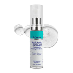 TriDerma Hyaluronic Acid Serum for Face with Collagen Peptides, 5% Niacinamide and Matrixyl 3000, Professional Strength Anti-Aging Face Serum, 1 fl oz