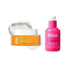 Bliss Bright Idea Vitamin C Eye Cream & Glow + Hydrate Serum Duo – Brightening Under Eye Cream & Hyaluronic Acid + Niacinamide Serum – Hydrating & Radiance-Boosting Skincare Set