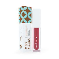 Just Herbs Ayurvedic Creamy Matte Long Lasting Liquid Lipstick, Lightweight & Hydrating Lip Colour with Liquorice & Sweet Almond Oil - Apricot Coral - 2 ml