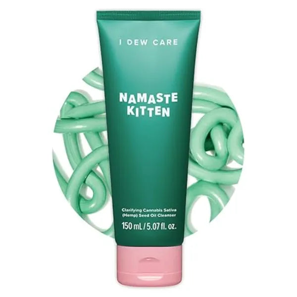 I DEW CARE Acne Facial Foam Cleanser Namaste Kitten Clarifying Heartleaf, Makeup Cleansing, Korean Skincare, Vegan, Paraben-free, Gentle Face Wash for Dry Skin