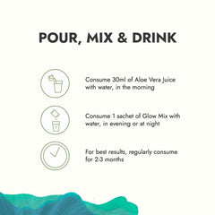 Kapiva Skin Foods Glow Mix + Aloe Vera Juice | Holistic Skin Care Combo