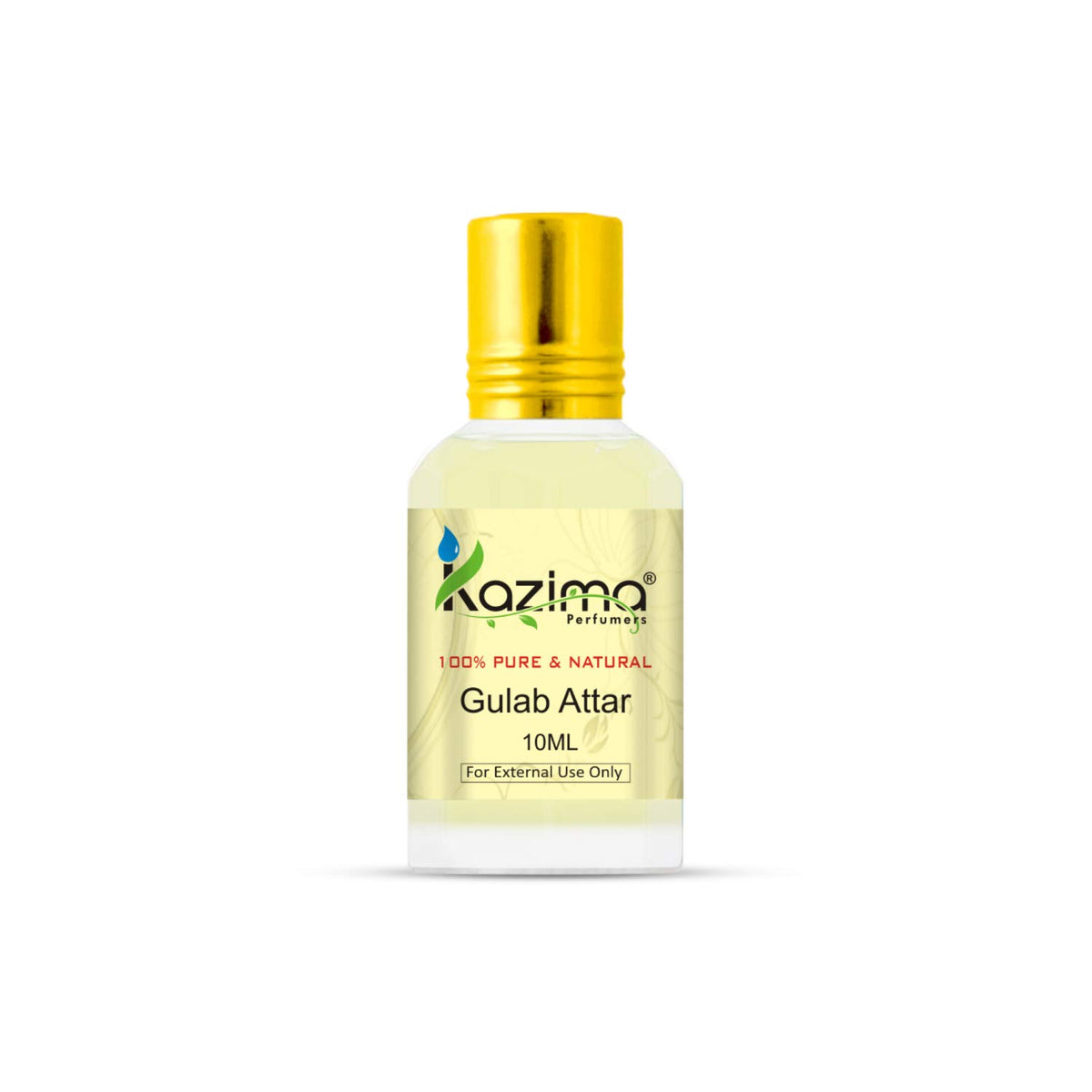 KAZIMA Gulab Attar Perfume For Unisex - Pure Natural Undiluted (Non-Alcoholic) (10ml)