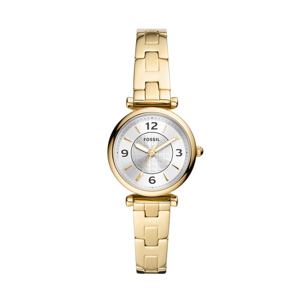 Fossil Women's Carlie Three-Hand, Gold-Tone Stainless Steel Watch, ES5203