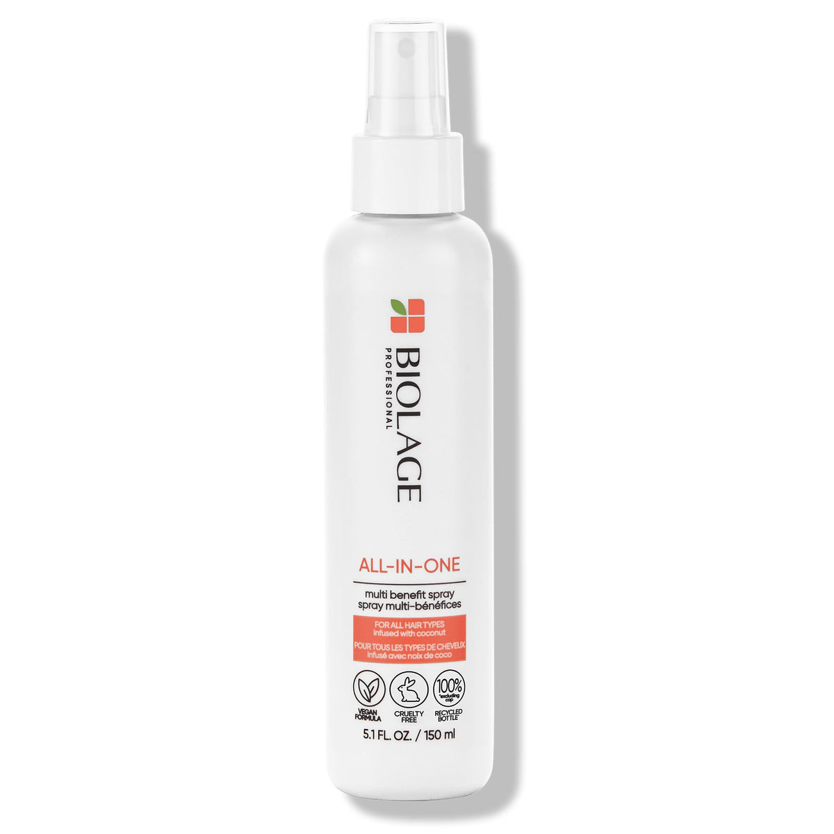 Biolage Allinone Coconut Infusion | Multibenefit Treatment Spray For All Hair Needs | With Coconut | For All Hair Types | Sulfate & Parabenfree | Vegan | 5 Fl Oz (Pack of 1)