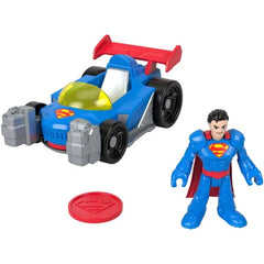 Fisher-Price Imaginext DC Super Friends Metal Force Supermobile Toy Car, Superman Action Figure & Accessories Set, Includes Launcher & 2 Discs
