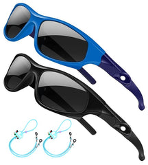 Flexible Kids Sunglasses Polarized Sports Sun Glasses Girls Boys Shades with Straps UV400 Protection Eyewear for Age 2-10