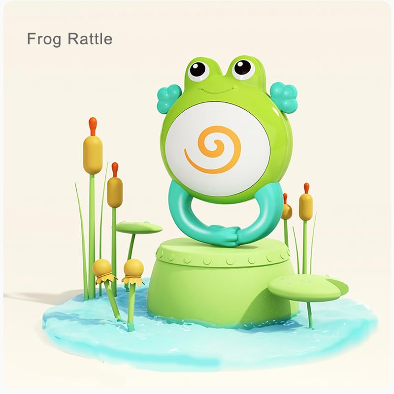 Frog Orchestra Rattle Baby Teether Activity Toy, Teething Relief, Easy to Grasp, Fine Motor Skills, Bright Colors, Sensory Toys, Baby Toys, Baby Teether, Baby Rattle, Animal Rattle 3M+