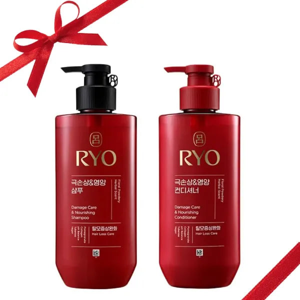 Ryo Hair Damage Care Shampoo & Conditioner Set – Korean Ginseng Formula for Dry, Damaged Hair Repair & Nourishment