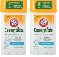 Arm & Hammer, Essentials Natural Deodorant, For Men and Women, Clean, 2.5 oz (71 g) (Pack of 2)