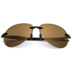 Polarized Sunglasses for Men Women Rimless Frame Driving Glasses UV400 Protection Mirror Lens Shades Sport Eyewear Eyeglasses