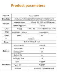 QuantumG - R35S Retro Handheld Game Console with 3.5 Inch IPS HD Display, Linux System, 64GB Inbuilt Games – Compact Pocket Video Game (Yellow)