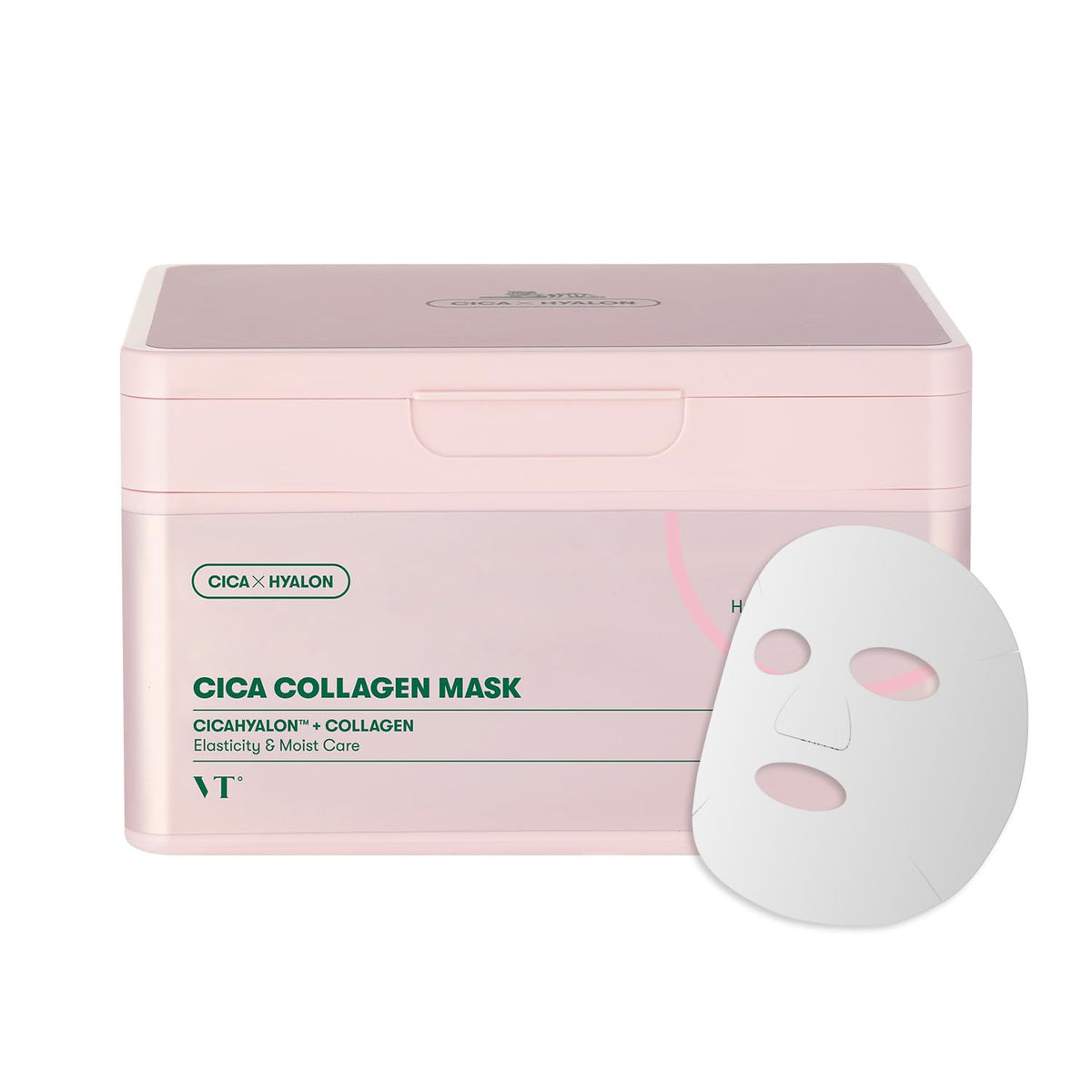 VT COSMETICS Daily Collagen Mask 30ea | Facial Sheet Mask for Firming, Plumping, and Improving Skin Elasticity, 30 Day Supply, Korean Skincare