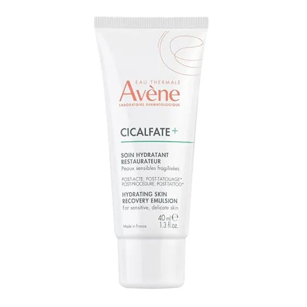 Avène Cicalfate+ Hydrating Skin Recovery Emulsion for post procedure & post tattoo, helps restore skin barrier, 24hr hydration, 1.3 Fl Oz