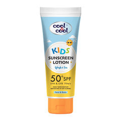 Cool & Cool Kids Sunscreen Lotion 50+ SPF with UVA & UVB Filters | Protects Against Skin Damage | Reduces Sun Allergies | For Face & Body | 50ml
