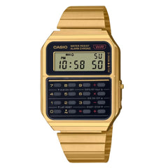 Casio Unisex Digital Dial Stainless Steel Band Watch Gold