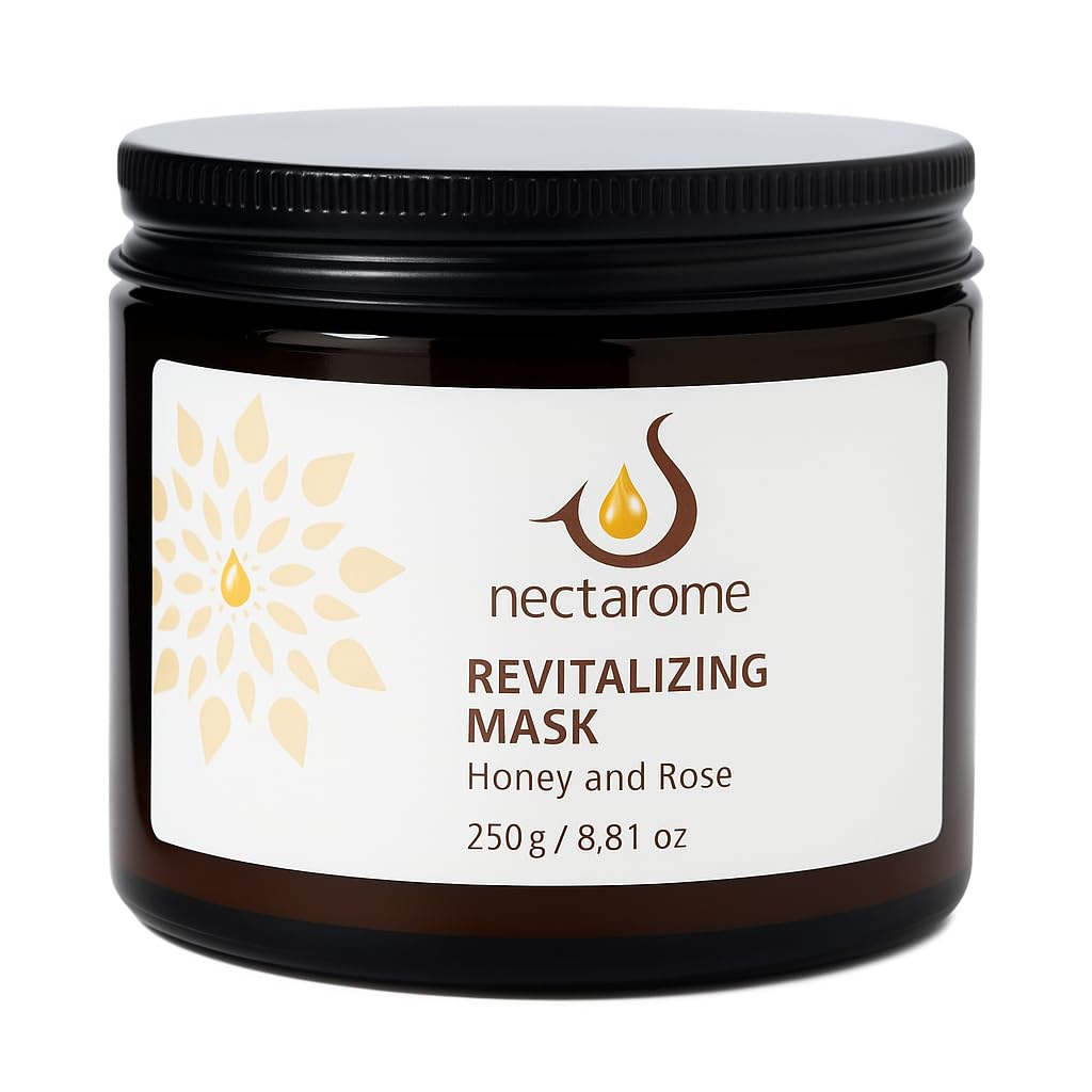 Nectarome Honey & Rose Face Mask – Deeply Nourishing Hydration with Pure Honey, Vitamins & Rose Oil – Natural Anti-Aging, Soothing & Revitalizing Skin Care Treatment
